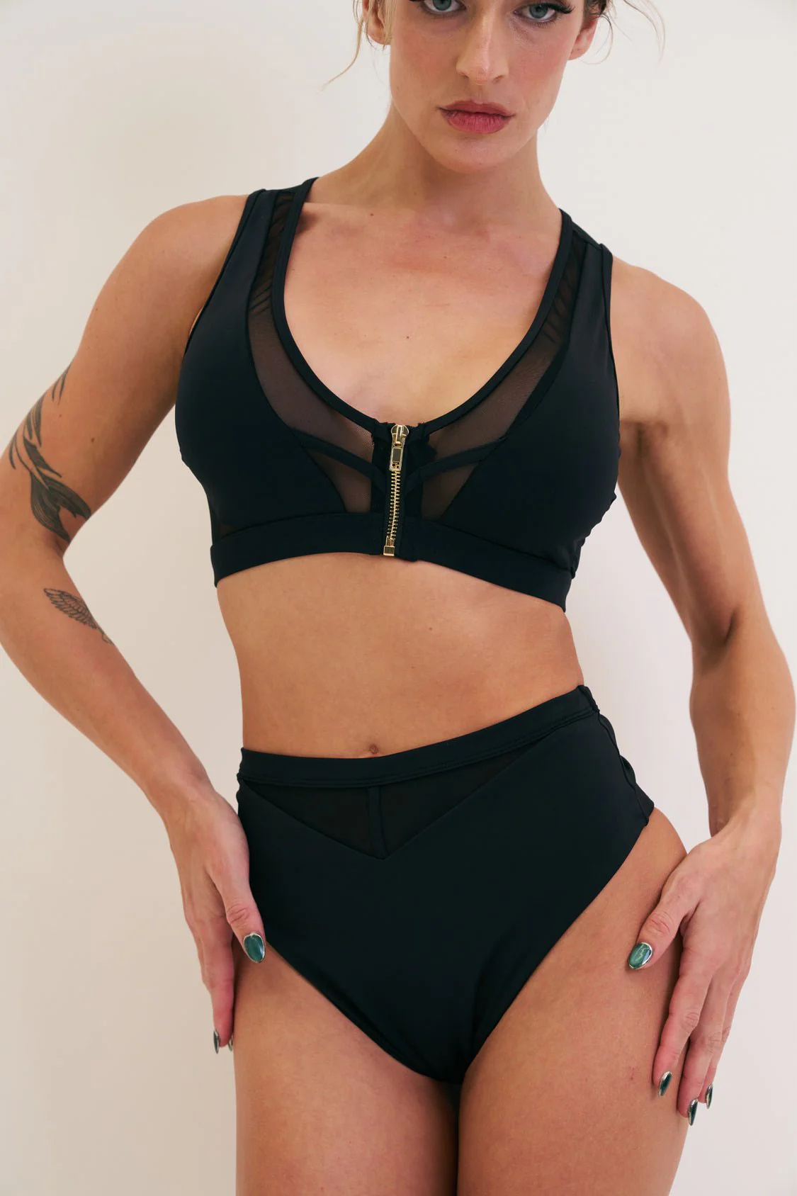 Odessa Mesh High Waist Bottoms Black - Image 4